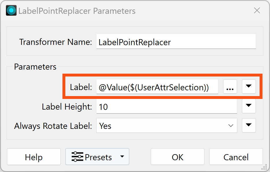 Proper use of the attribute name user attribute to supply a value